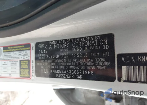 2016 Kia Rio Lx from USA, damaged, VIN KNADM4A33G6621968